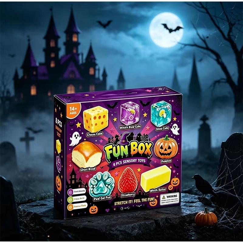 4/8Pcs Halloween Styles Squeeze Toy Slow Rising Stress Relief Sensory Fidget Decompression Toys Party Gifts