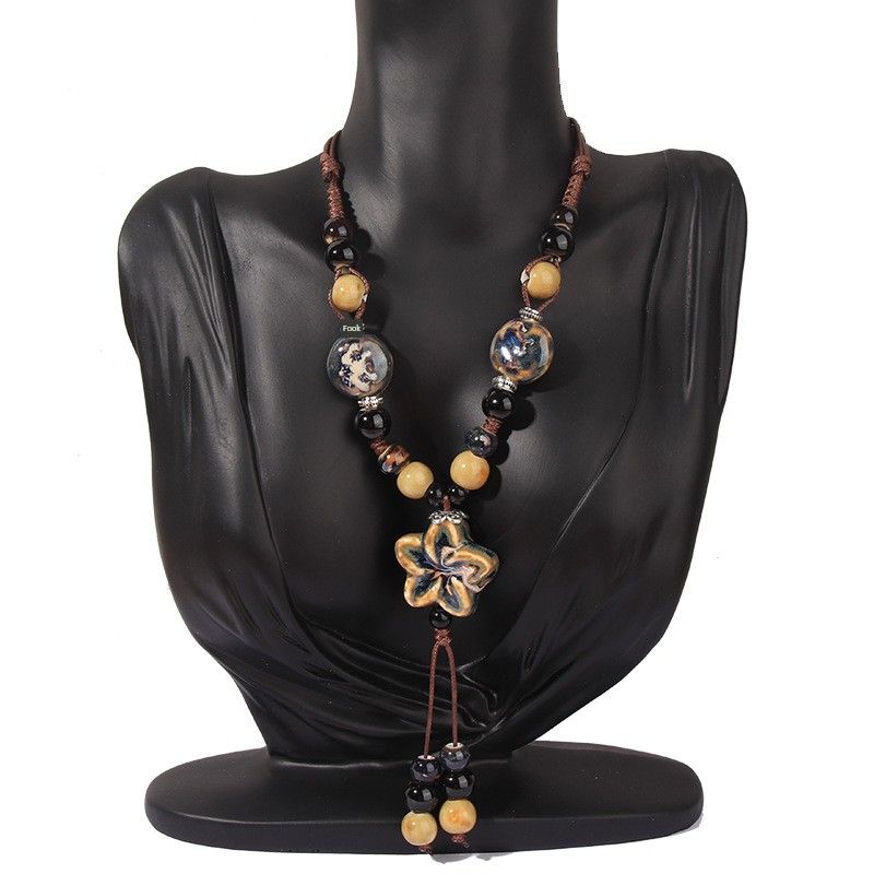 

Collision Necklace Pendant Ethnic Niche Style Bohemia Pendant Mid-Ancient New Chinese Style Accessories Retro