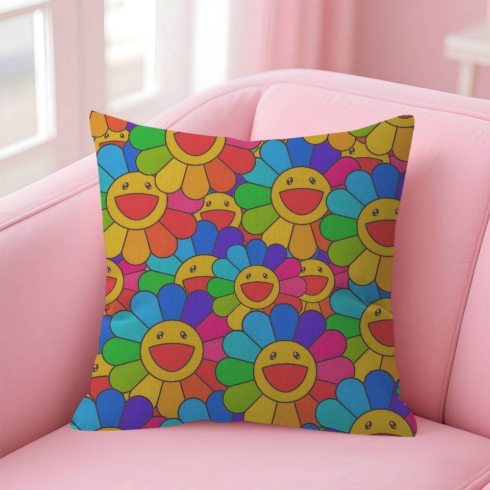 Pop Aesthetics T-Takashi-M-Murakami Personalized Picture Text Home Decorative Pillows Household Gifts 45X45Cm