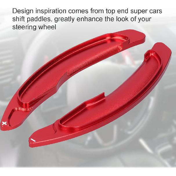 Acouto Paddle Shift Extend Cover,Steering Wheel Paddle Shifter Extension for Lancer Evo X 10 Outlander 2008‑2016