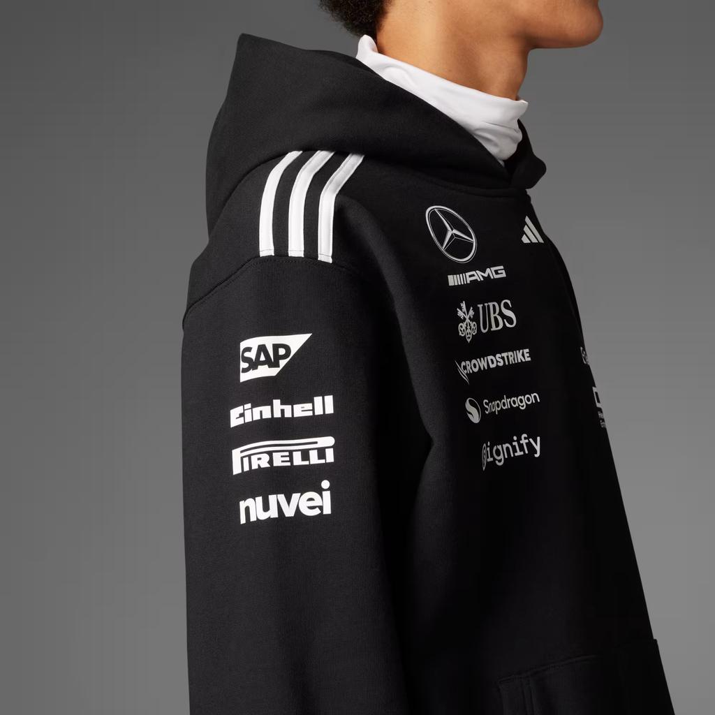 Adidas X Mercedes-Amg Petronas F1 Team Ss25 Comfortable Versatile Casual Striped Long Sleeve Sweatshirt Men sweatshirt Black JW5385