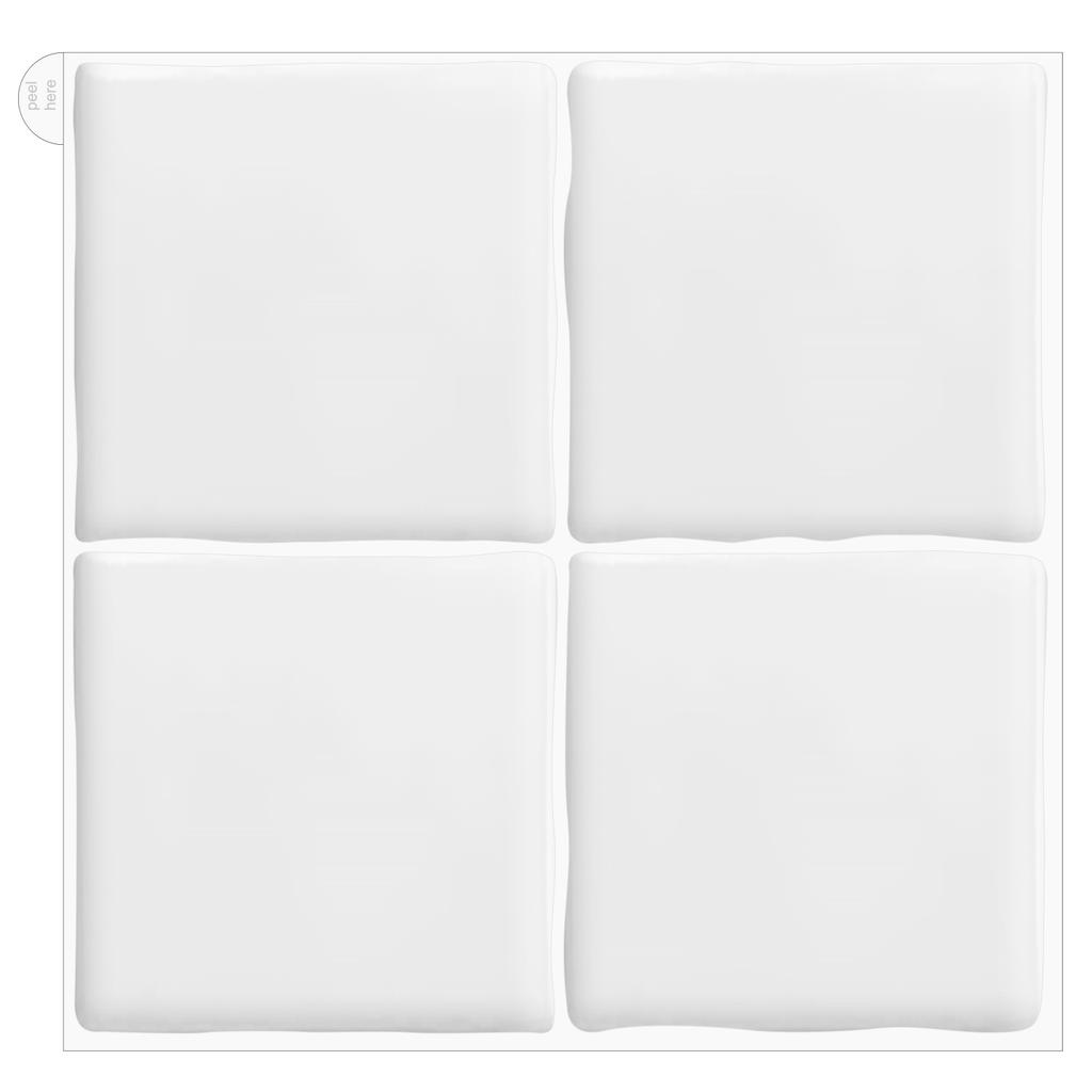 3pcs 3D Glossy Square Tile Decals Self Adhesive Wall Tile Sticker Heat-prroof Vinyl Wallpaper for Home DIY Decoration