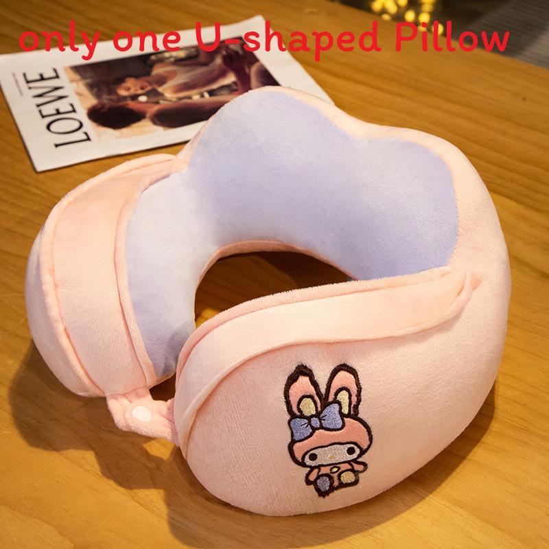 Cuscino da Viaggio a Forma di U Winnie the Pooh con Imbottitura in Poliestere per Supporto in Auto e Ufficio