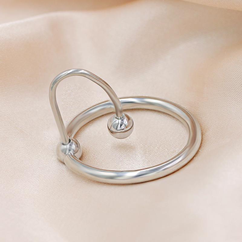 Titanium Alloy Stainless Steel Male Cross-Border Cock Ring - No Piercing Needed, Large Round Ring Design.