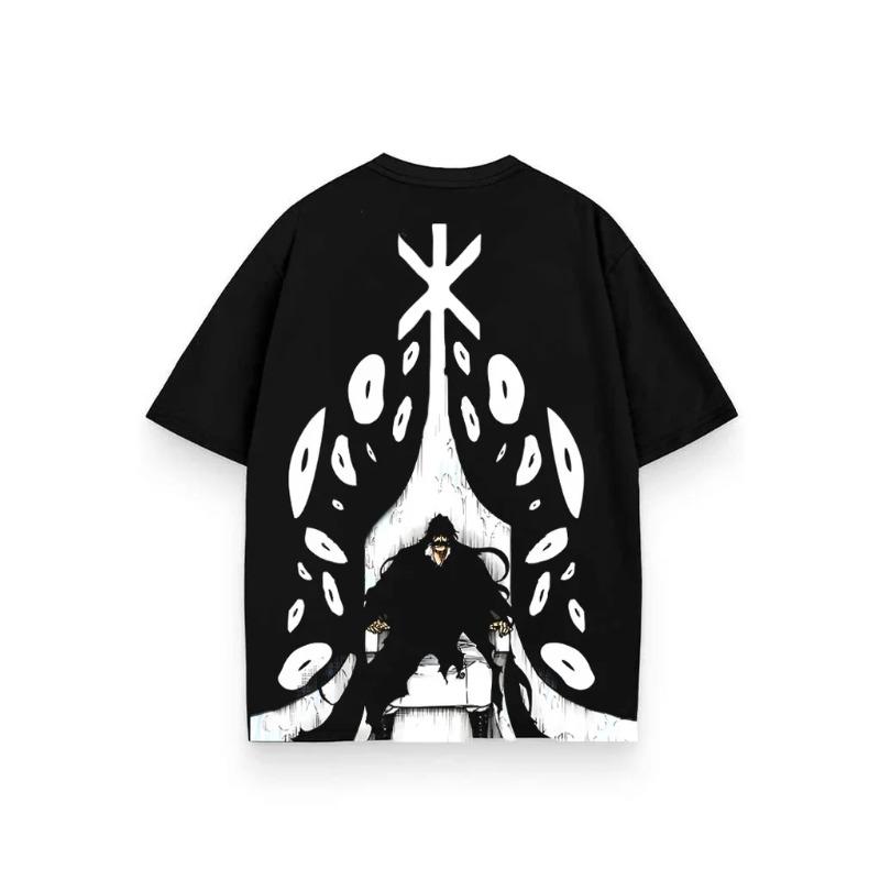 

Yhwach BLEACH Anime T-shirt Vintage Y2k Washed T Shirt Men s Clothing Summer Short Sleeve High Quality Pure Cotton Tees Tops S чёрный