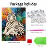 Shiny Pearl White Tiger DIY Painting Creative Bead Art Craft Household Wall Decoration Nice Present For Art Hobbyists Home Decor Wall Artwork Supplies