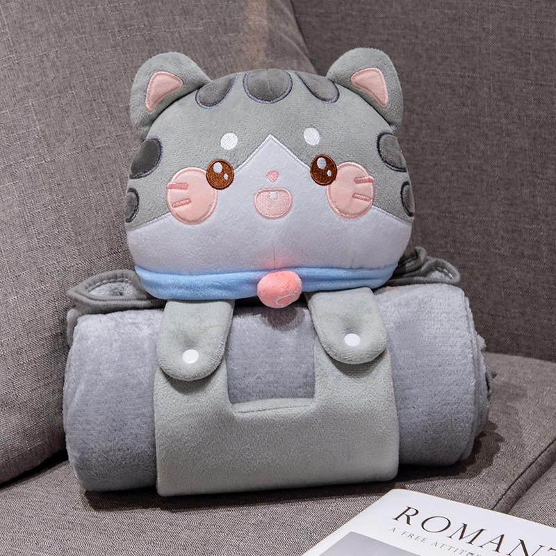 3D Cartoon Capybara Foldable Blanket Pillow for Office Nap and Air Conditioning