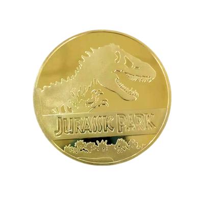 Souvenir Coin Medallion Badges Coins Jurassic Park Movie Peripherals Coins Tyrannosaurus Rex Dinosaur Commemorative Coin