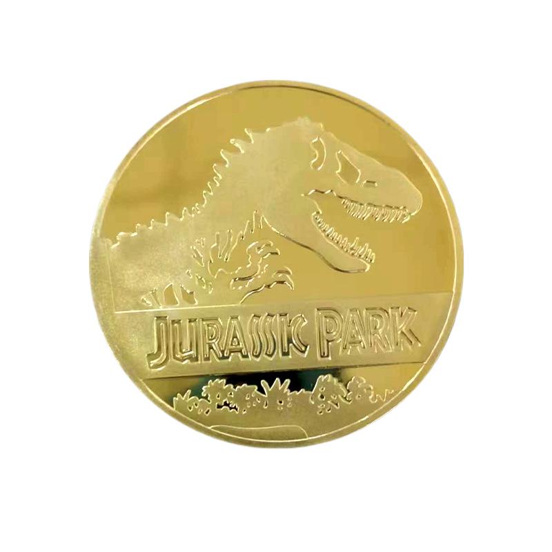 

Сувенирная монета Медальон Значки Монеты Периферийные устройства по фильму «Парк Юрского периода» Монеты Памятная монета с изображением динозавра Тираннозавра Рекса
