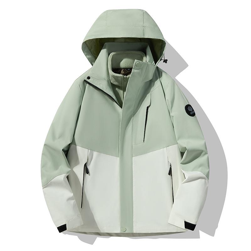 

Мужская и женская водоотталкивающая куртка 3-в-1 с пуховым утеплителем, подкладкой из графена и ветрозащитой - стиль для альпинизма и рабочей одежды на осень/зиму. M (100-115 lbs)