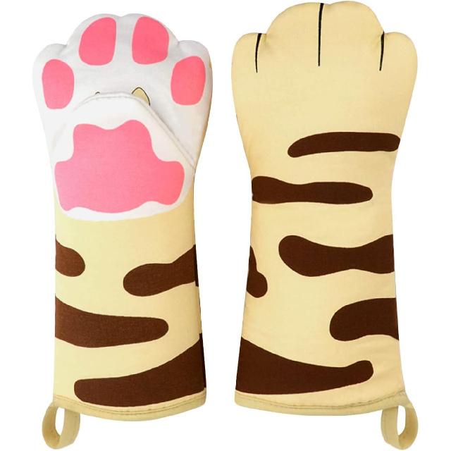 Funny Oven Mitts Kitchen Accessories Cooking Baking Heat Resistant Kawaii Cat Glove, Gifts for Cat Lover 1 Pair Claw