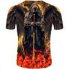 Death God Skull 3D Printed Men's Casual Round Neck Short Sleeved T-shirt