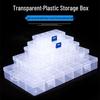 Removable Transparent Plastic Storage Box with 10, 15, 24, or 36 Grids for Tools, Parts, or Jewelry