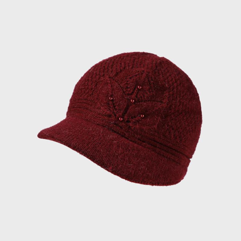 Mother Warm Hat Women's Autumn Winter Rabbit Hair Knitted Hat Middle-Aged and Elderly Thick Ear Protection Fisherman Hat