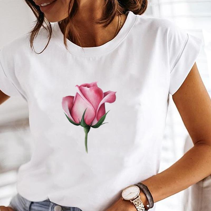 (European Size)90s Fashion Tee Top Rabbit Cute Sweet T Shirt Women Print Lady Clothing Casual  Short Sleeve Female Graphic T-shirt