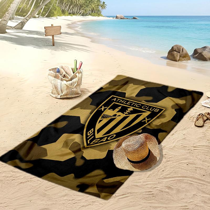 Asciugamano da Spiaggia Stampa Calcio Athletic Bilbao, Asciugamano Grande Morbido Asciugatura Rapida per Spiaggia Campeggio Nuoto