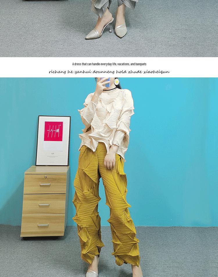 Plissierte Miyake Diamond Neun-Punkt Unregelmäßige Ananas-Hose - Frühjahr/Sommer-Kollektion 2025 [Auf Lager]