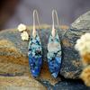 Luxury new bohemian holiday style stone long horse eye pendant earrings popular in Europe and America, e-commerce Ins jewelry