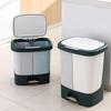 Sorting Waste Bin with Lid Double Compartment wet and Saving indoor Household , 38.5x30x37cm