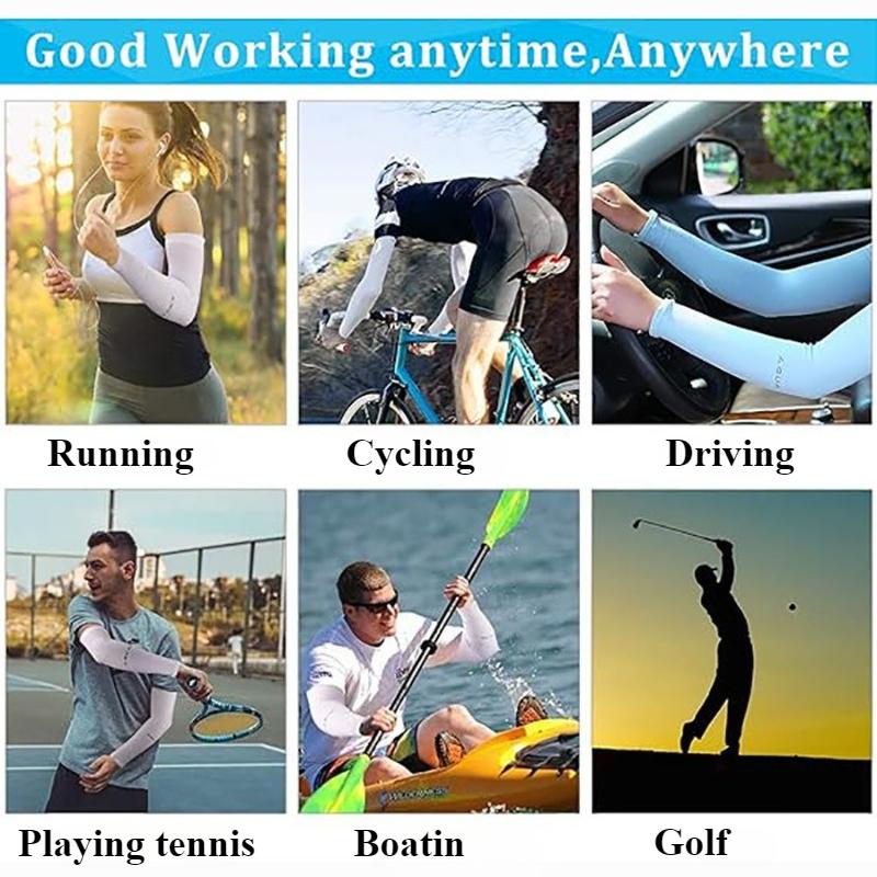 1/3 Pair Long Protect Arm Cover UV Protection Protector Cover Ice Silk Summer Sunscreen Outdoor Sports Arm Sleeves for Men Women