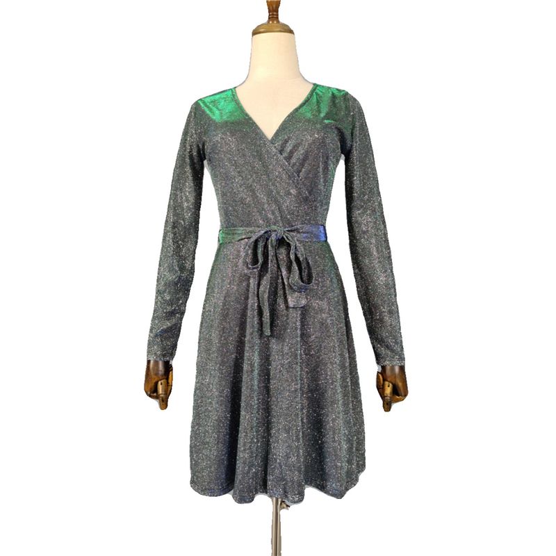 French Suit Birthday Party Classy Light Luxury Minority Fancy Formal Dress Silm Large Swing Skirt Gradient Glittering Powder