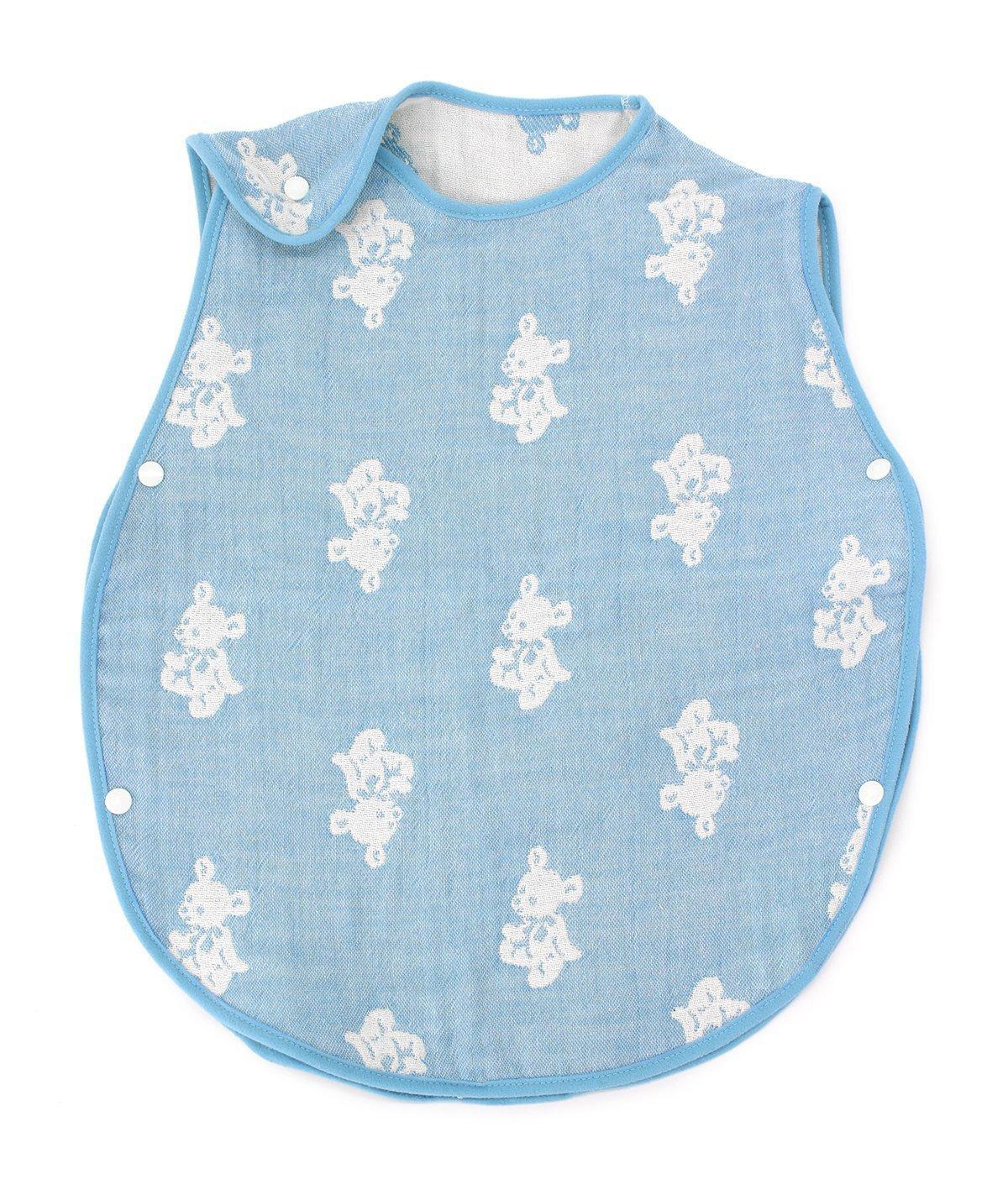 

hiorie (Hiorie) Made in Japan 4-Layer Gauze Baby Sleeper with Bear Pattern, Blue, Baby Gift, For Newborns to 2 Years Old