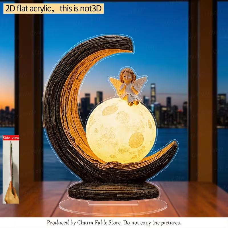 Bohemian Angel And Moon Office Decor Exquisite Peaceful Atmosphere Easter Birthday Suitable for 11 Festivals Home Decoration
