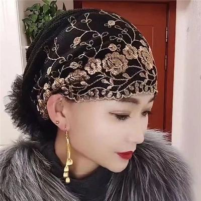 Women Lace Turban Caps For Women Breathable Mesh Beanie Hat Muslim Summer Head Cover Cap