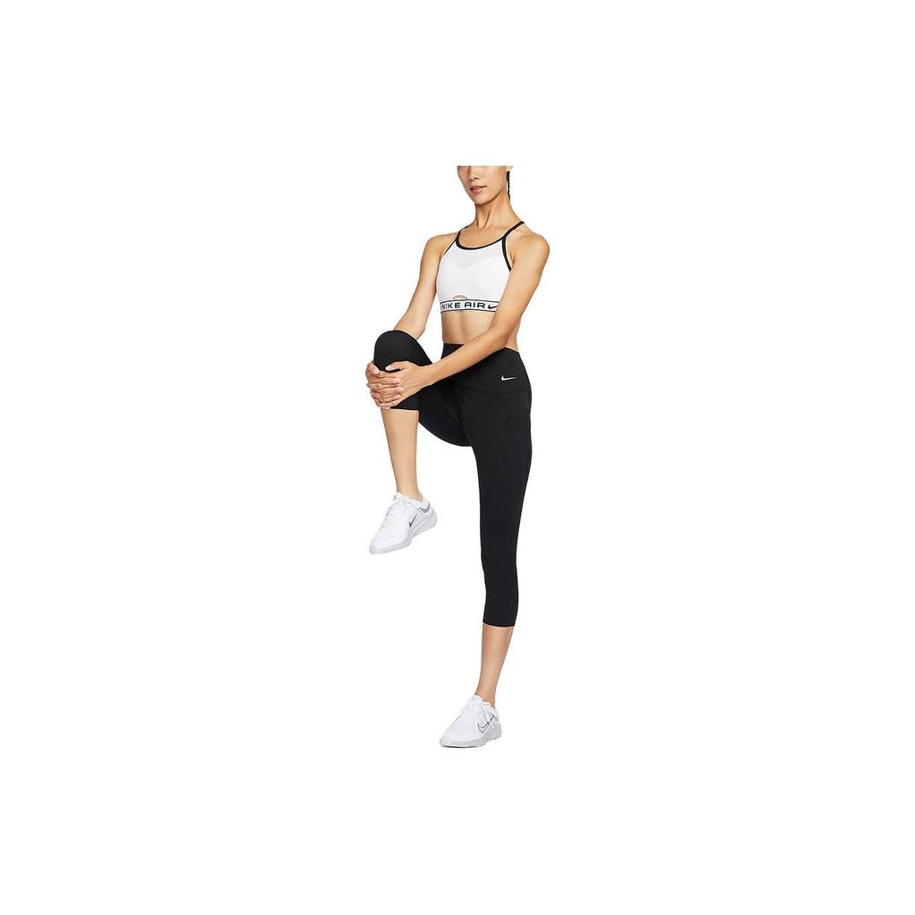 Nike Air Indy Letter Logo Print Low-Intensity Support Quick-Dry Sports Bra Women Underwear White FB4098-100