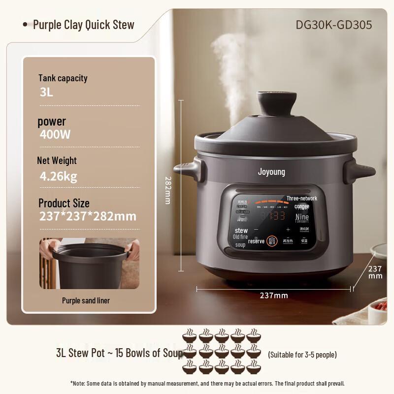 Joyoung 3L Multi-function Electric Stew Pot CN plug (adapter included)