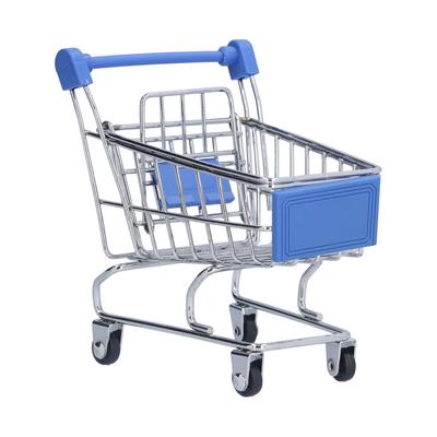 Carrinho de Mão Mini Supermercado Azul Exquisito Ampla Aplicação Robusto Durável Mini Carrinho de Compras para