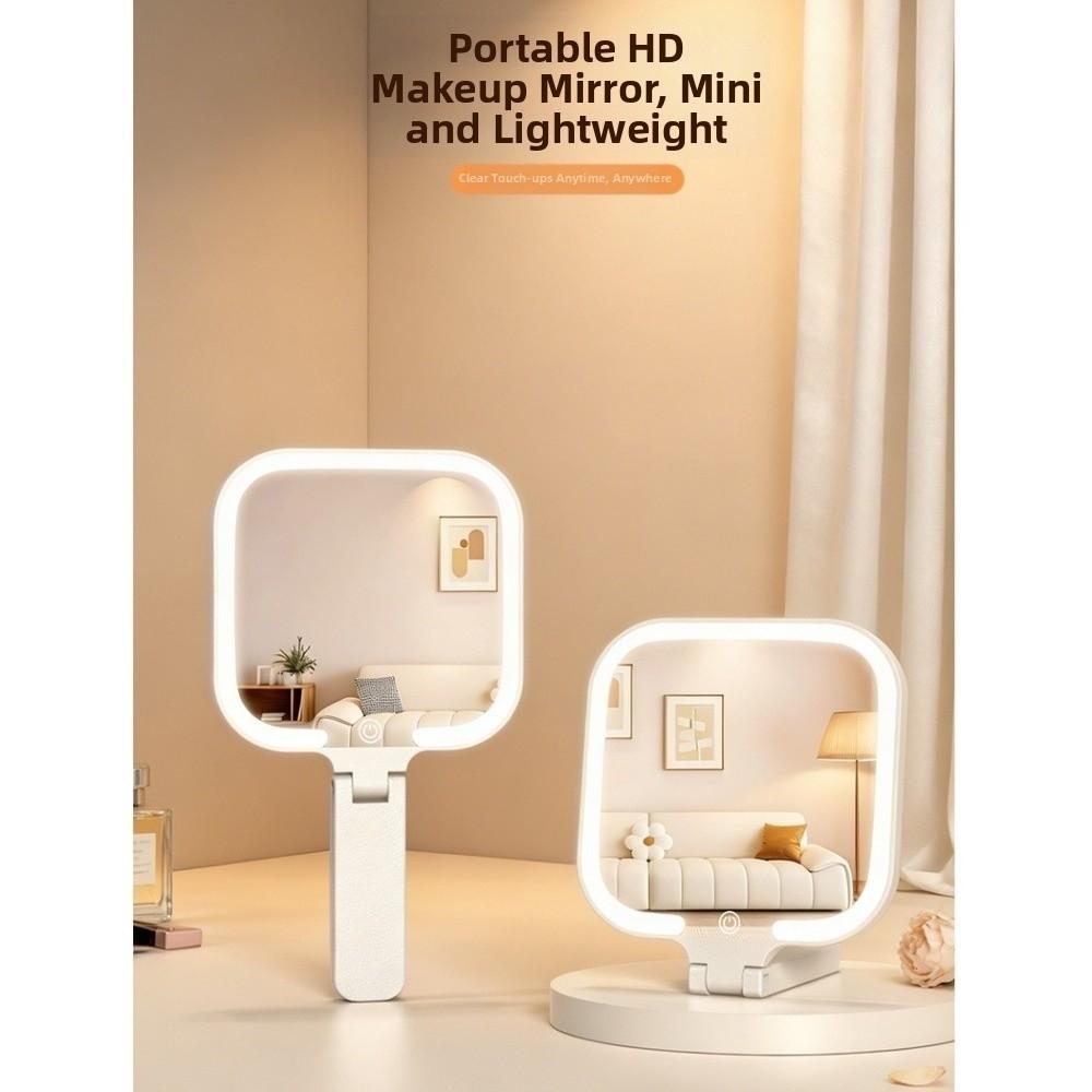 Touch Control Dimmable LED Makeup Mirror Bedroom Dressing Mirror  for Handheld,Tabletop&Travel