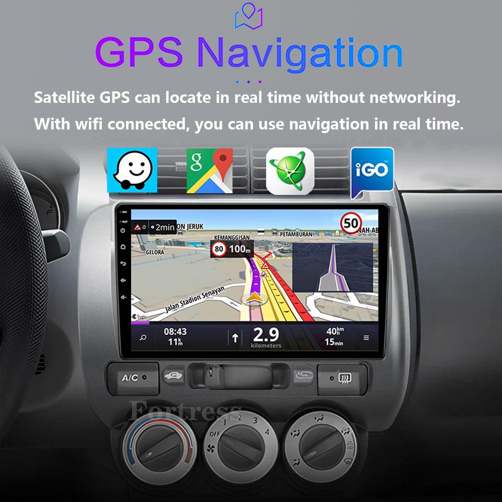 2 Din Android 14 Car Radio For Honda Fit Jazz City 2002-2007 Multimedia Video Player Navigation GPS 4G Carplay Auto Stereo RDS