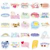 50 Original English Festival Cartoon Stickers for Phone Cases, Water Bottles, Books, and More