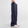 Men's Navy Blue Retro Sport Sweatpants - Narrow Straight Leg, Loose Fit, Autumn/Winter Casual Wear