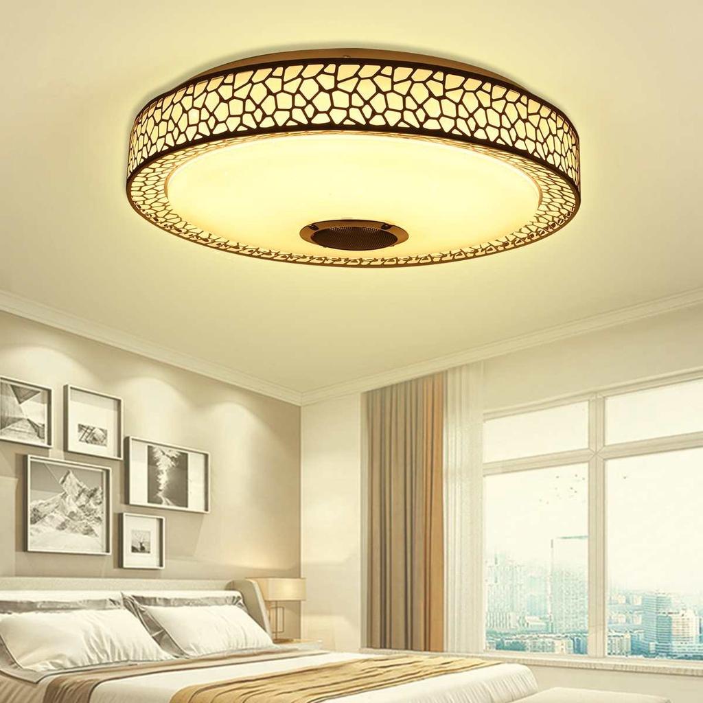 Modern RGB Dimmable LED Ceiling Light Remote APP Control Bluetooth Speaker Music Light 100-265V Bedroom Home Smart Ceiling Lamp 300W