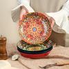 Creative Ceramic Plate Vegetable Plate Household Tableware Steak Plate Round Flat Plate Western Food Plate Hand-painted European