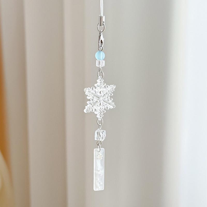 Jellyfish Star Lucky Leaf Wind Chime Keychain & Phone Lanyard Pendant