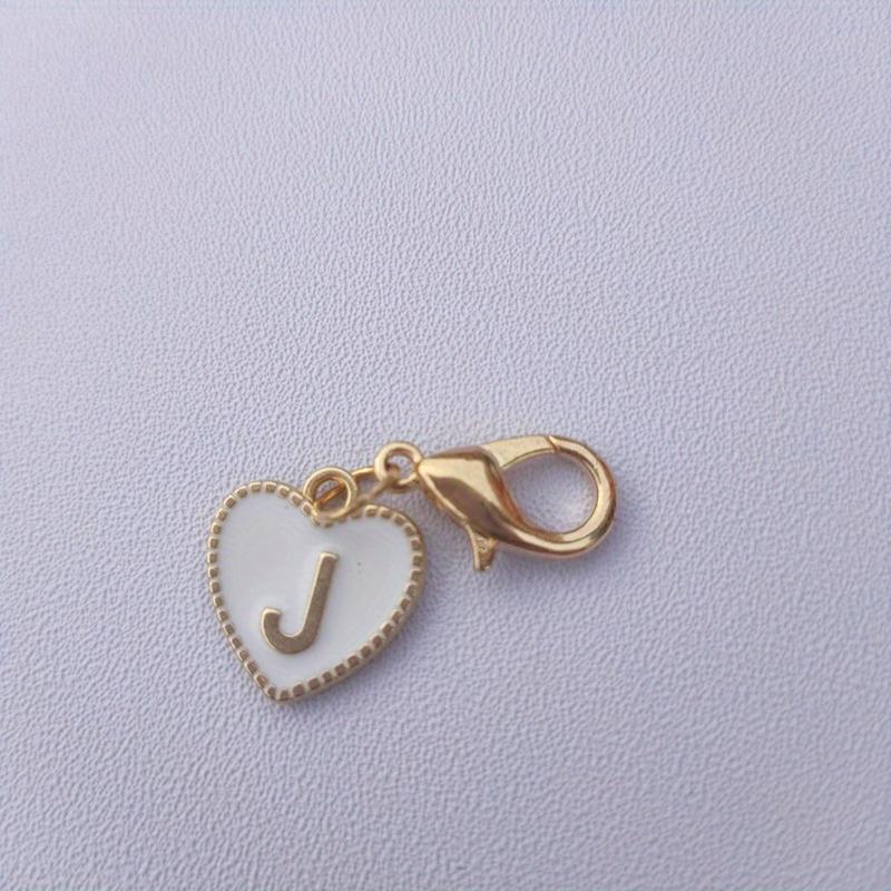 

Горячая распродажа 26 английских букв белый двусторонний брелок с персиковым сердцем в форме сердца, сплав, аксессуар, подвеска J белый