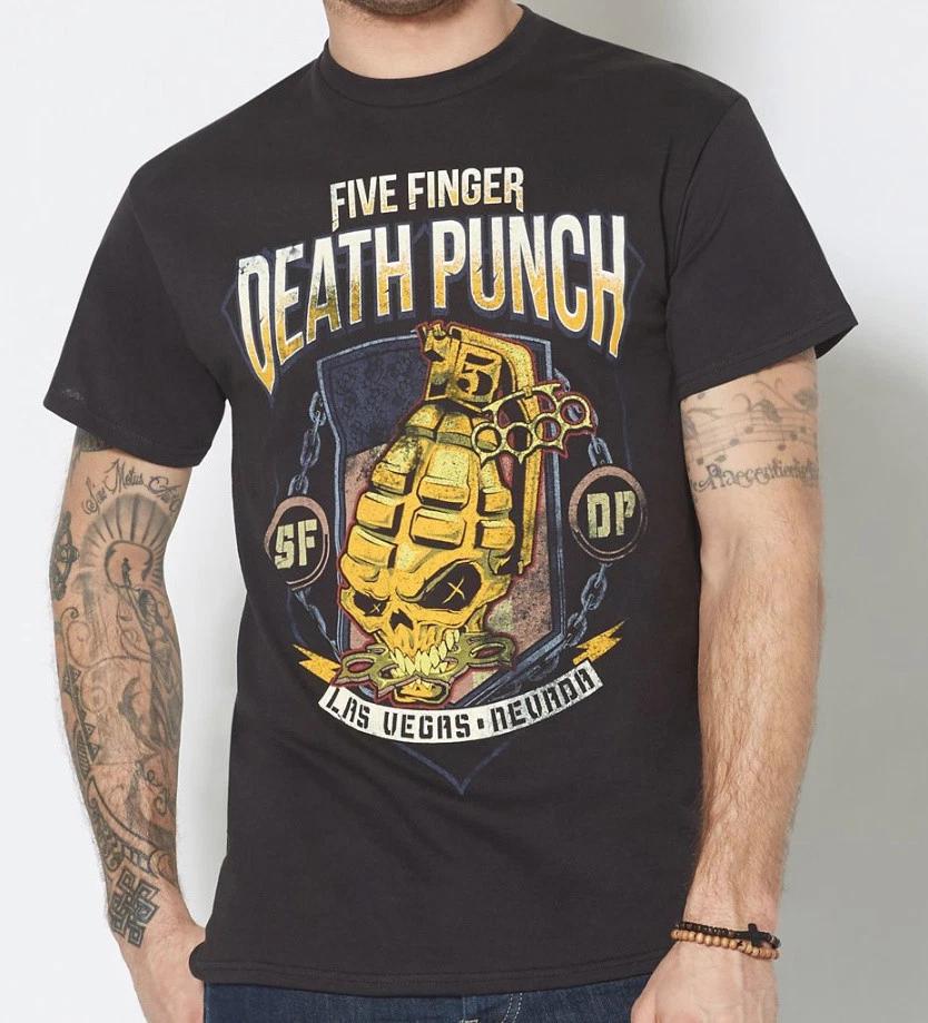 Five Finger Death Punch GRENADE SHIELD LAS VEGAS NEVADA T-Shirt NEW Authentic M