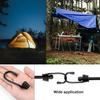 10Pcs Bungee Cord Hooks Spiral Bungee Hooks Cord Hook Wire Hooks End with 10Pcs Hog Rings for Boating, Camping,Tarps,Elastic Rope Strapping Tape (1/4