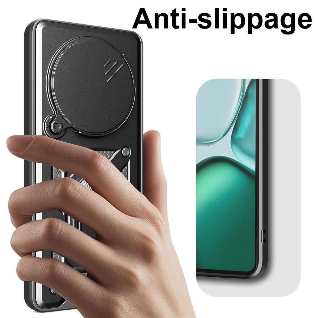 For Honor X60 5G/X9c Smart 5G Case with Slide Camera Lid PC+TPU Kickstand Phone Cover