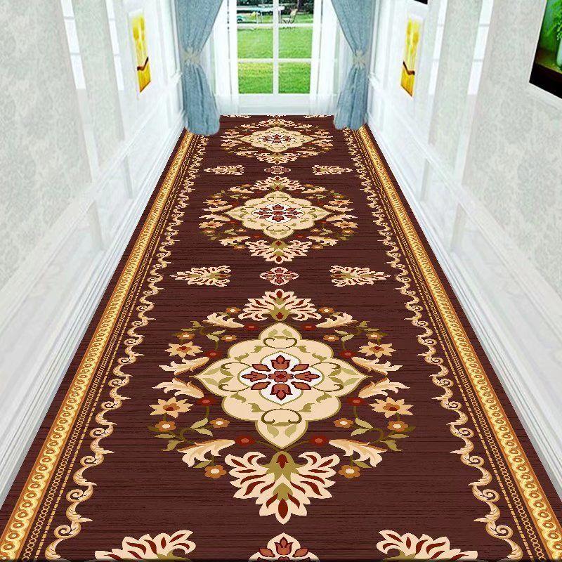 American Retro Luxury Corridor Long Mat, Durable Kitchen Hallway Floor Mat, Soft and Comfortable Balcony Runner Floor Mat, Staircase Entrance Long Mat