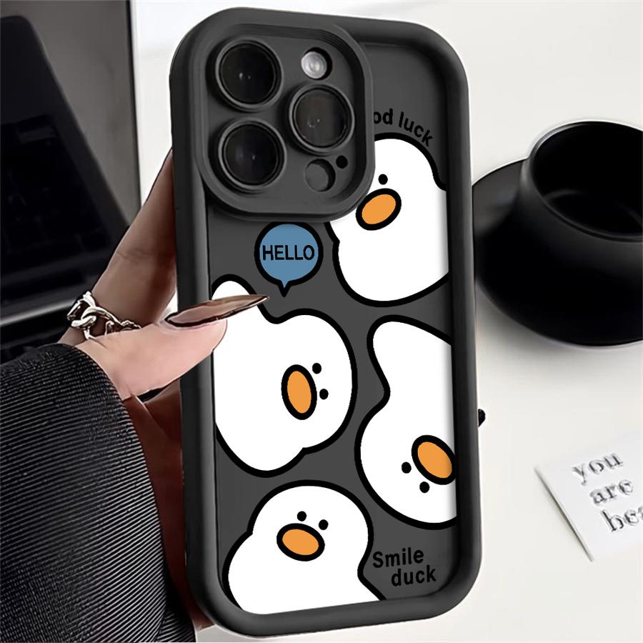 Stylish Cartoon Duck Case for iPhone 17 Pro Max 15 Plus 11 13 17e 16 Air 12 Pro 14 Phone Cover