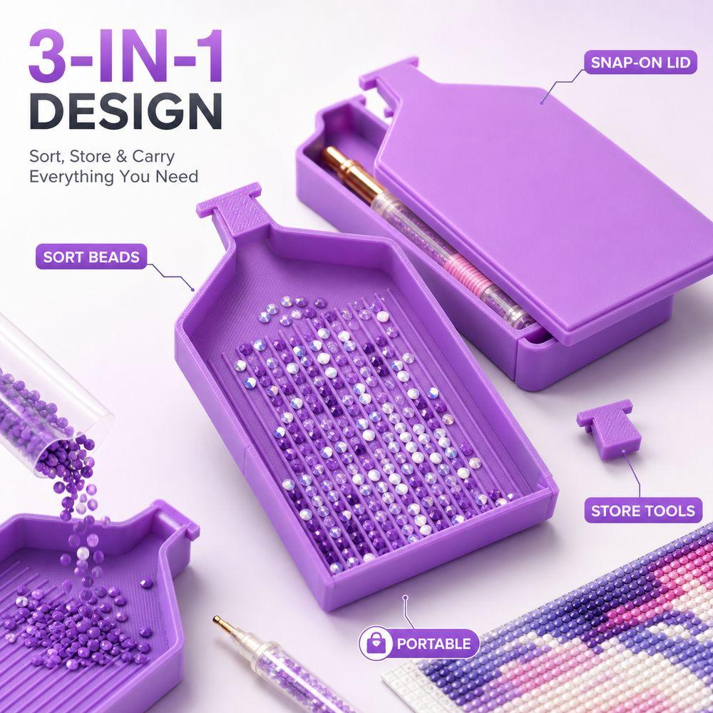 With Lid Diamond Painting Tray 3 in 1 Diamond Art Tools For Diamond Art Accessories