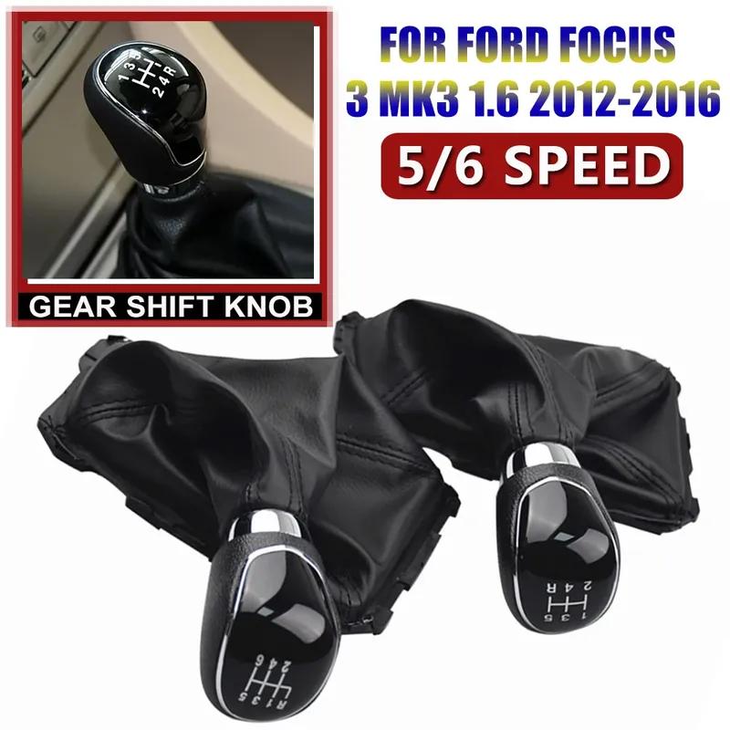 Gear Shift Knob Lever Shifter Gaiter Boot Handbrake Parking Boot Cover Case For Ford Focus 3 MK3 1.6 2012 2013 2014 2015 2016