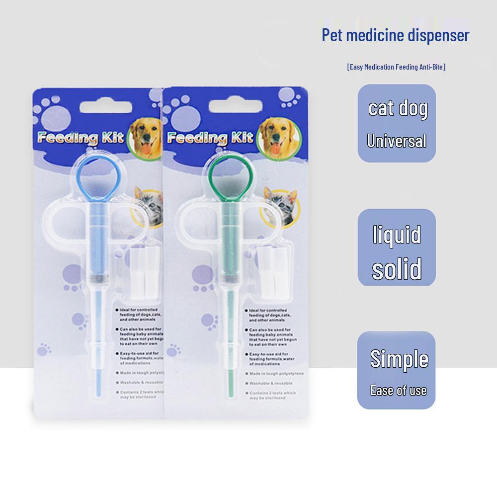 Pet Medicine & Liquid Feeder: Dual-Use Press-Type Syringe for Dogs & Cats (Dry/Wet)