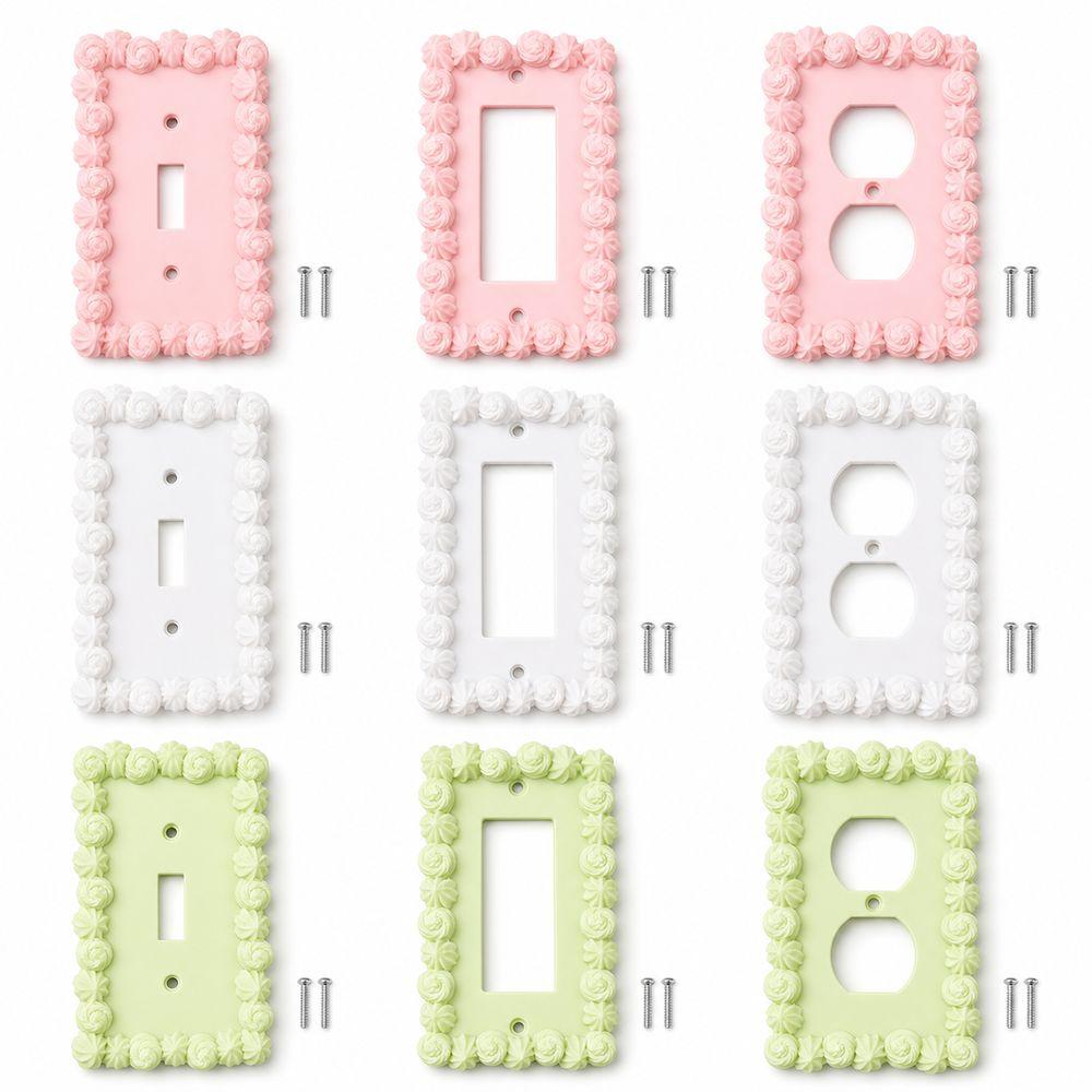 Cream Style Light Switch Cover Piping Texture Wall Plate Cover Decorative Wall Plate  Bedroom Decor