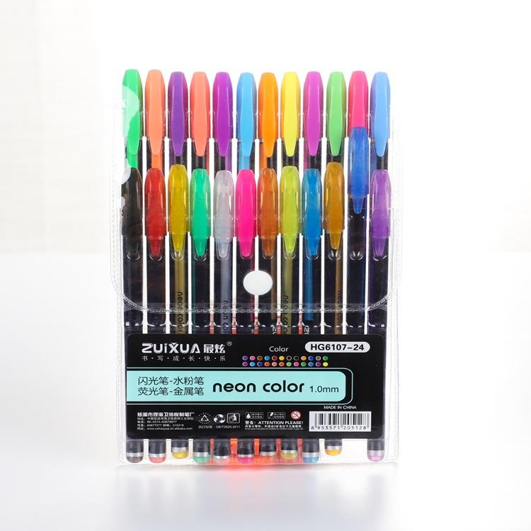 12-24-26-48pcs Student Gel Pens Glitter Pen Drawing Color Pens Marker Pens