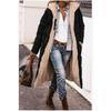 Solid Color Double-Sided Wear Hooded Cotton Coat, Thickened Slim Fit Long Sleeve Long Open Front Jacket